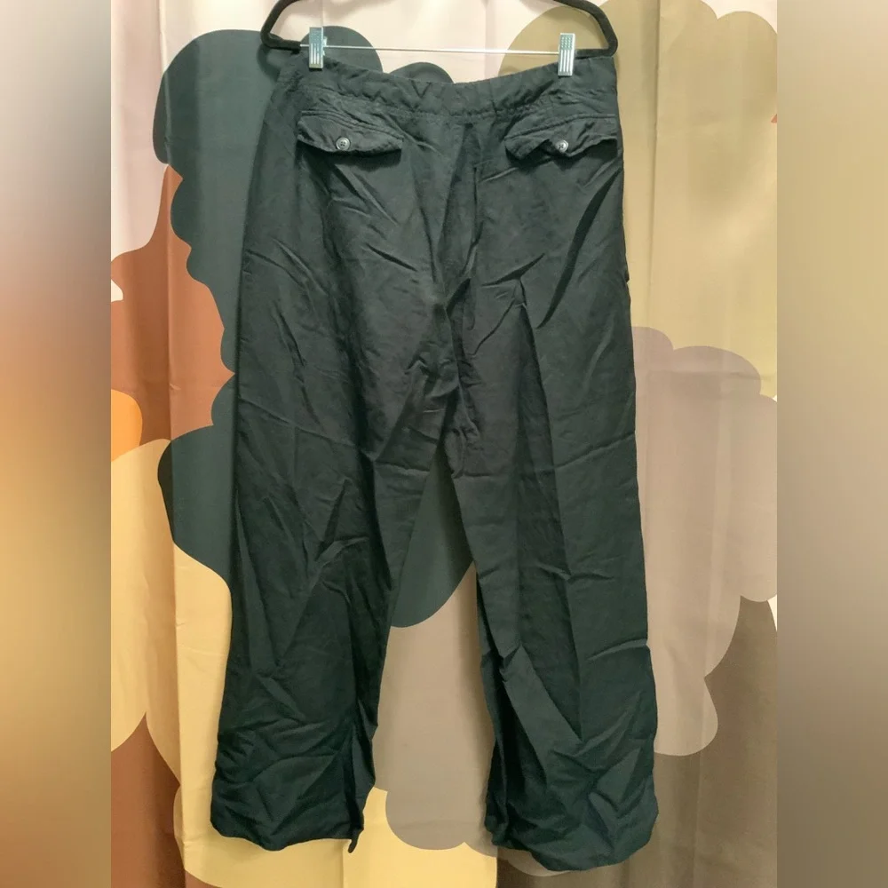 Larry Levin Dark Blue Linen straight leg pants - Picture 1 of 3